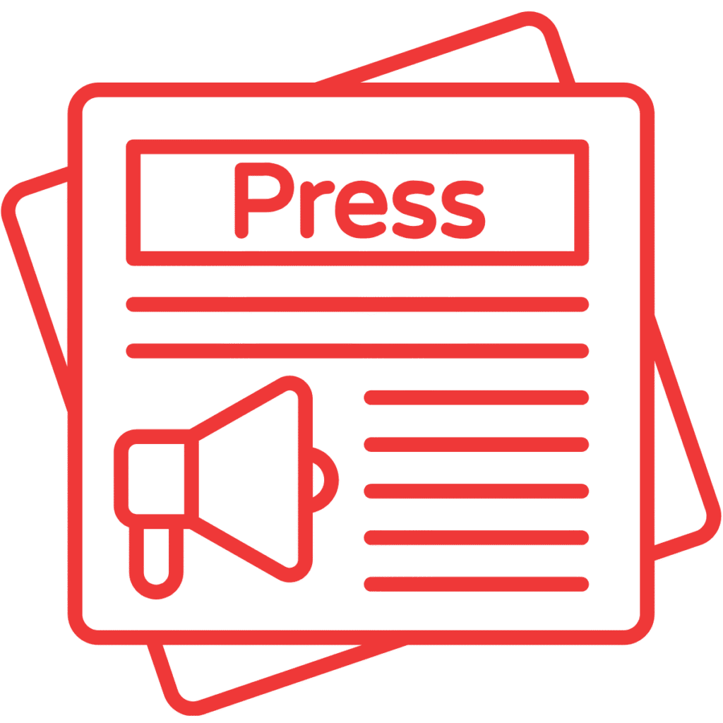 Media announcements and interviews with relevant media