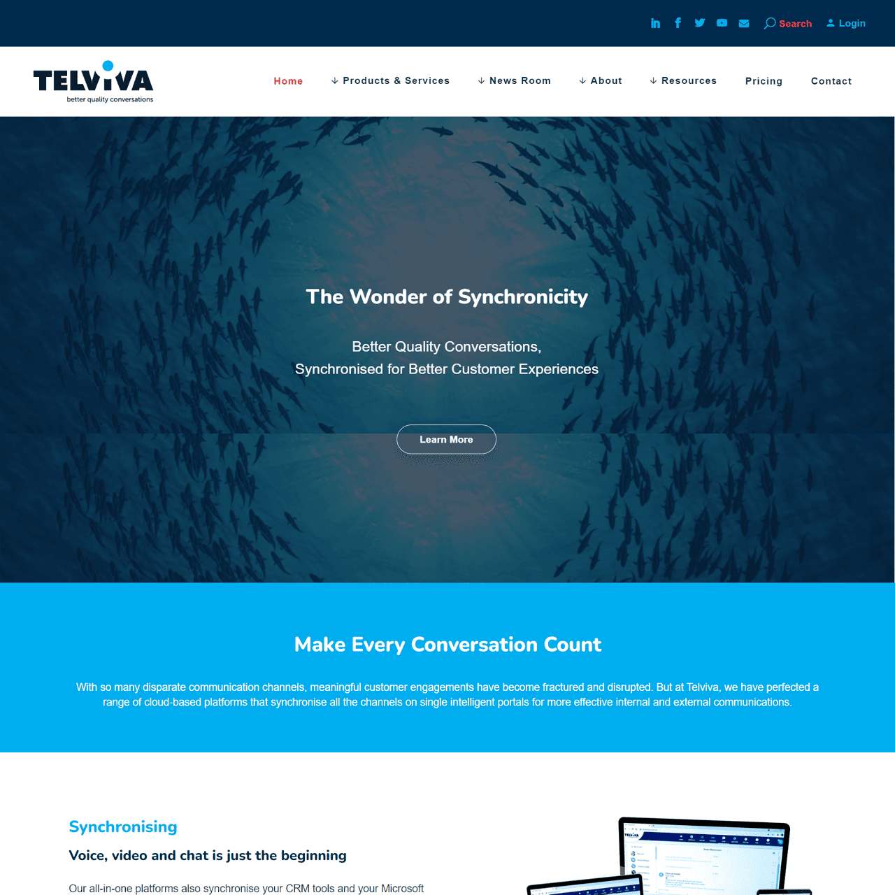 Using integrated marketing and communications for brand elevation and lead generation Telvia new website case study
