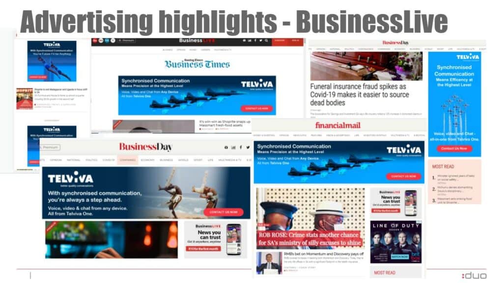 Telviva ads - business live