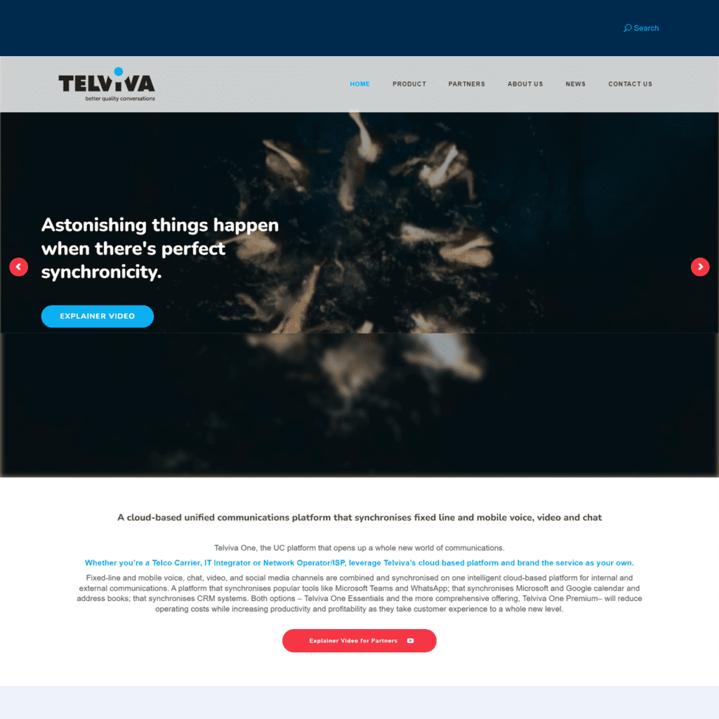 Using integrated marketing and communications for brand elevation and lead generation Telviva.com international website