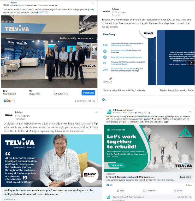 Using integrated marketing and communications for brand elevation and lead generation Telviva social media