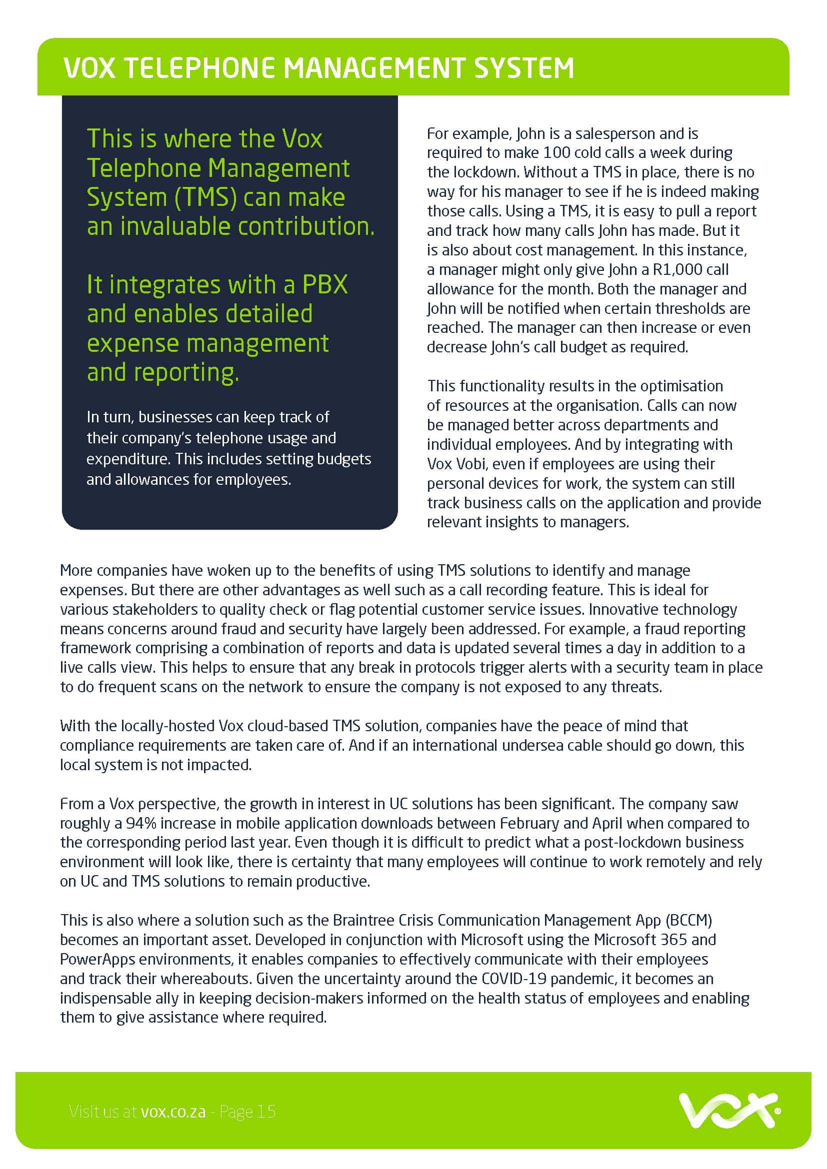 Vox Work from Home White Paper Page 15