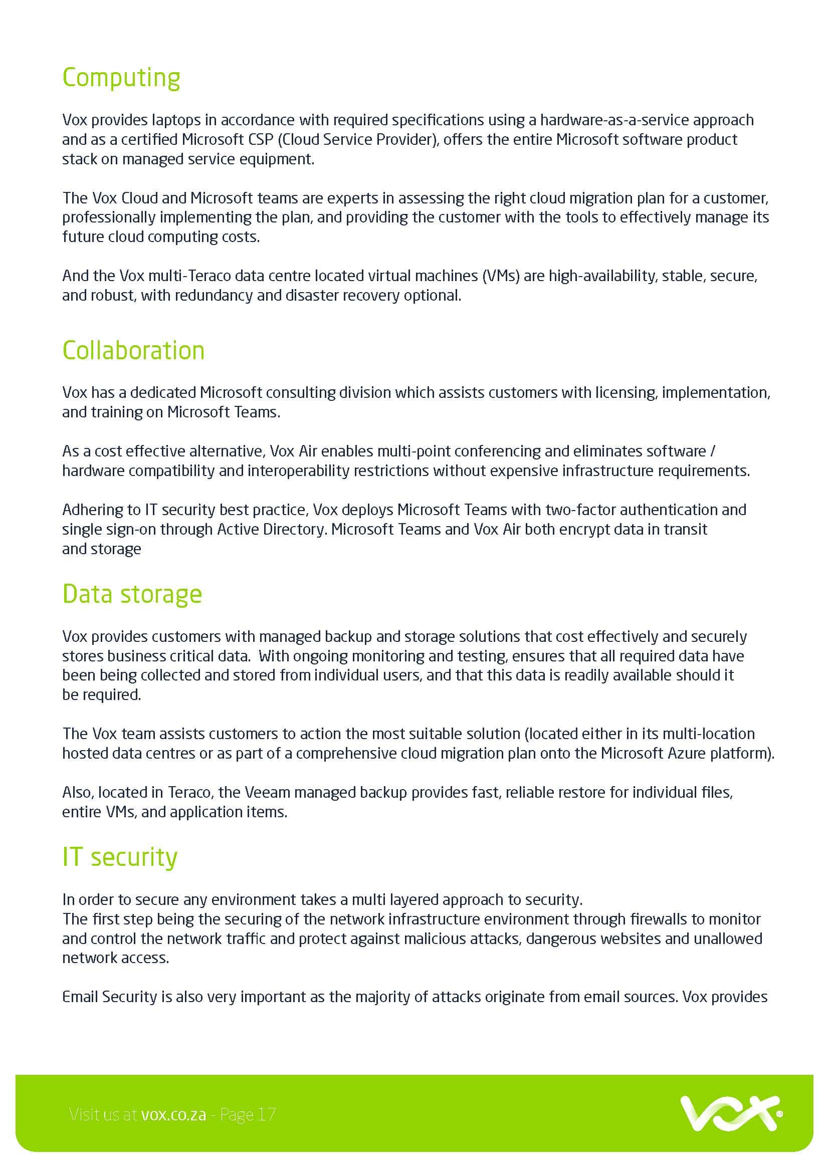 Vox Work from Home White Paper Page 17