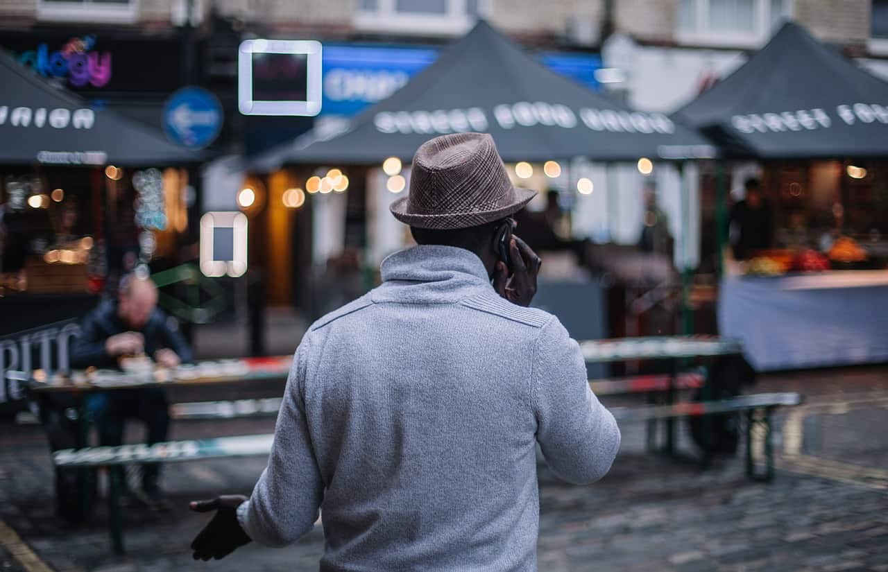 man on phone